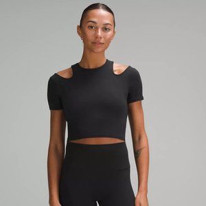 Lululemon Shoulder Cut-Out Yoga T-Shirt, Size 6, Black